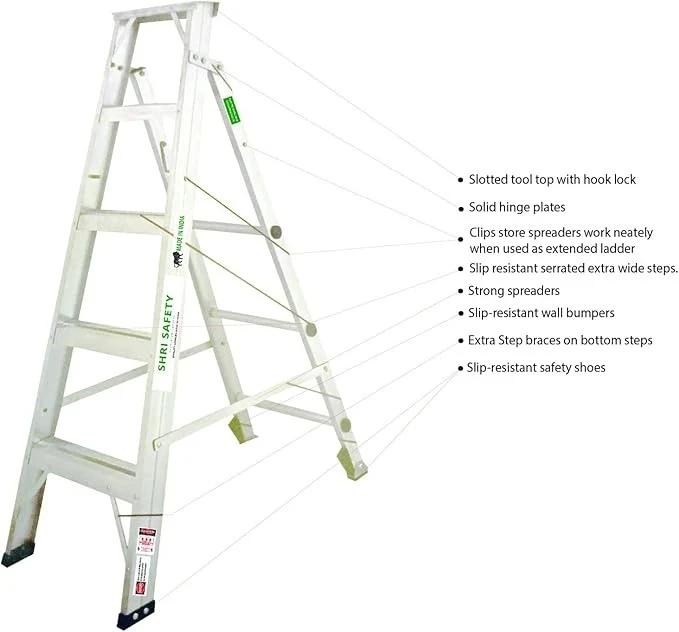Smart Sense Shri Safety Aluminum Flip Up Ladder: Safe, Durable, and Space-Saving Solution