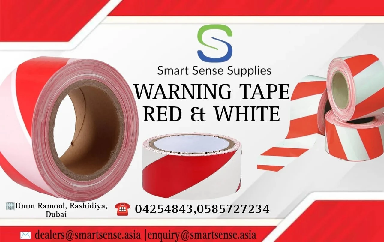 Red White Hazard Warning Safety Stripe Caution Tape – Essential Safety Marking Solution